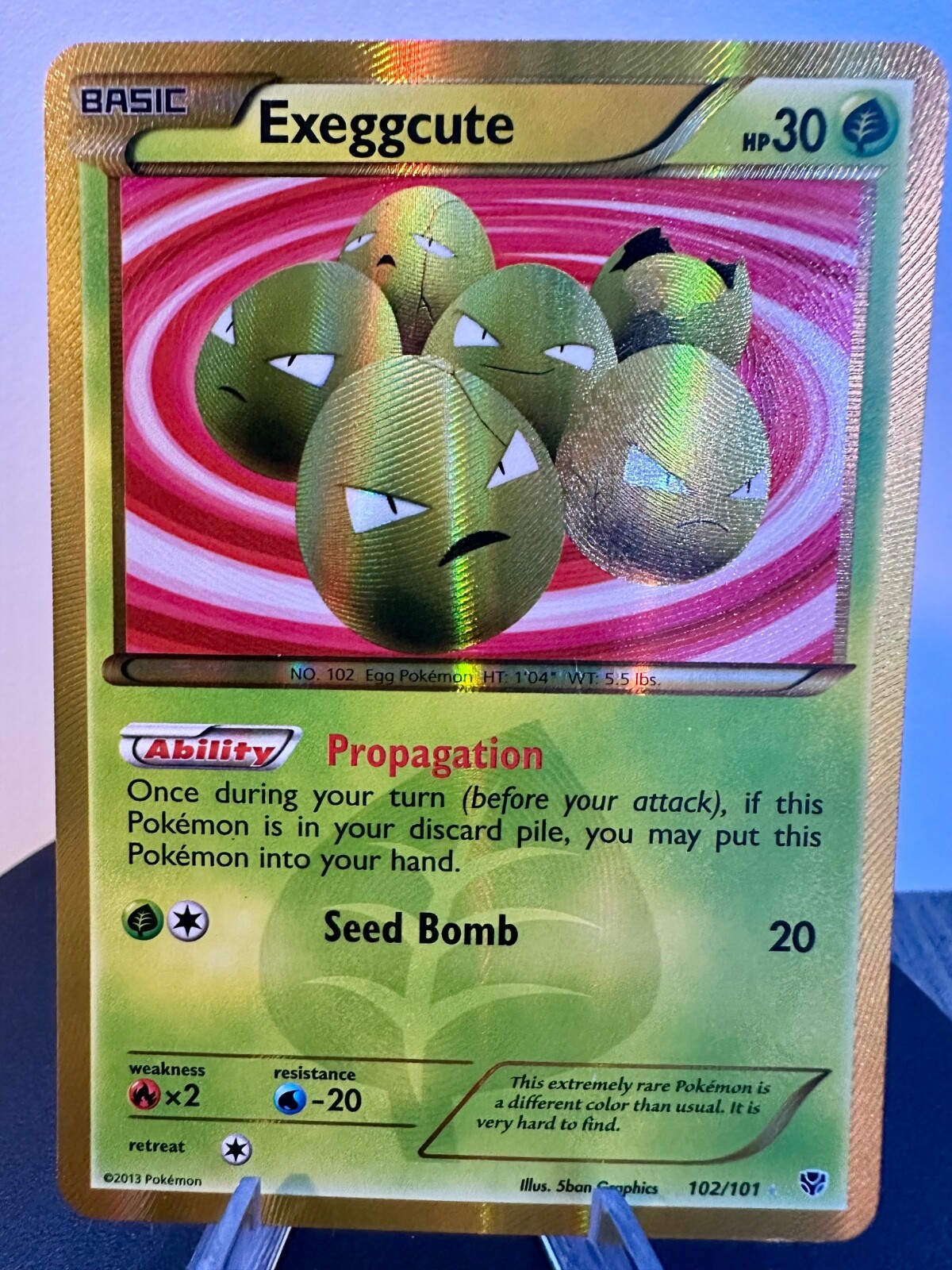 Exeggcute 102/101 Secret Rare Plasma Blast Black & White Secret Rare Card NM