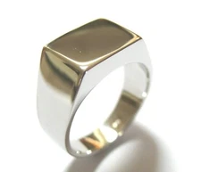 Kaedesigns New Size W Mens Solid Sterling Silver Square Signet Ring