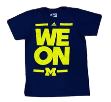 Adidas University of Michigan Wolverines T Shirt Mens S Navy Blue “We On” NCAA