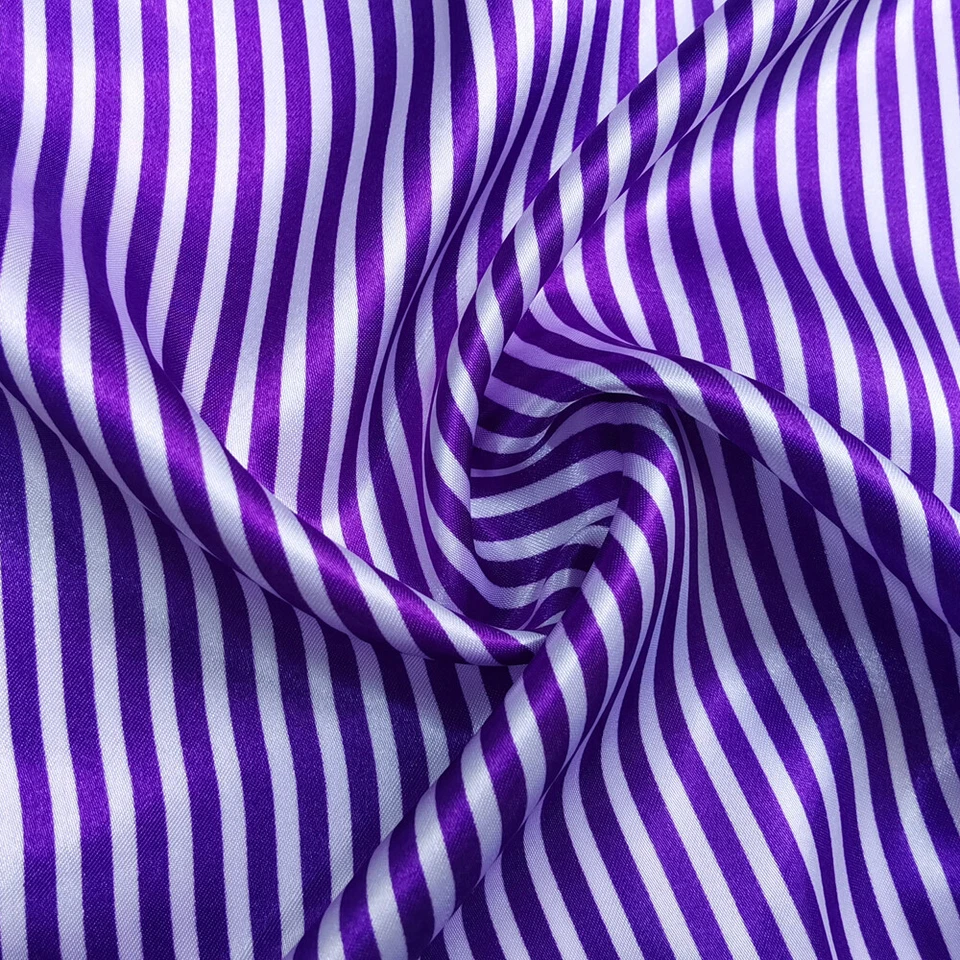 1 Meter X 1.48 Meter Soft Satin Fabric Silky Striped Material Lining Craft - Bild 4 von 4