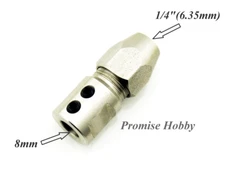 Flex Collet Coupler for 8mm Motor Shaft & 1/4" (6.35mm) Flex Cable RC Model Boat