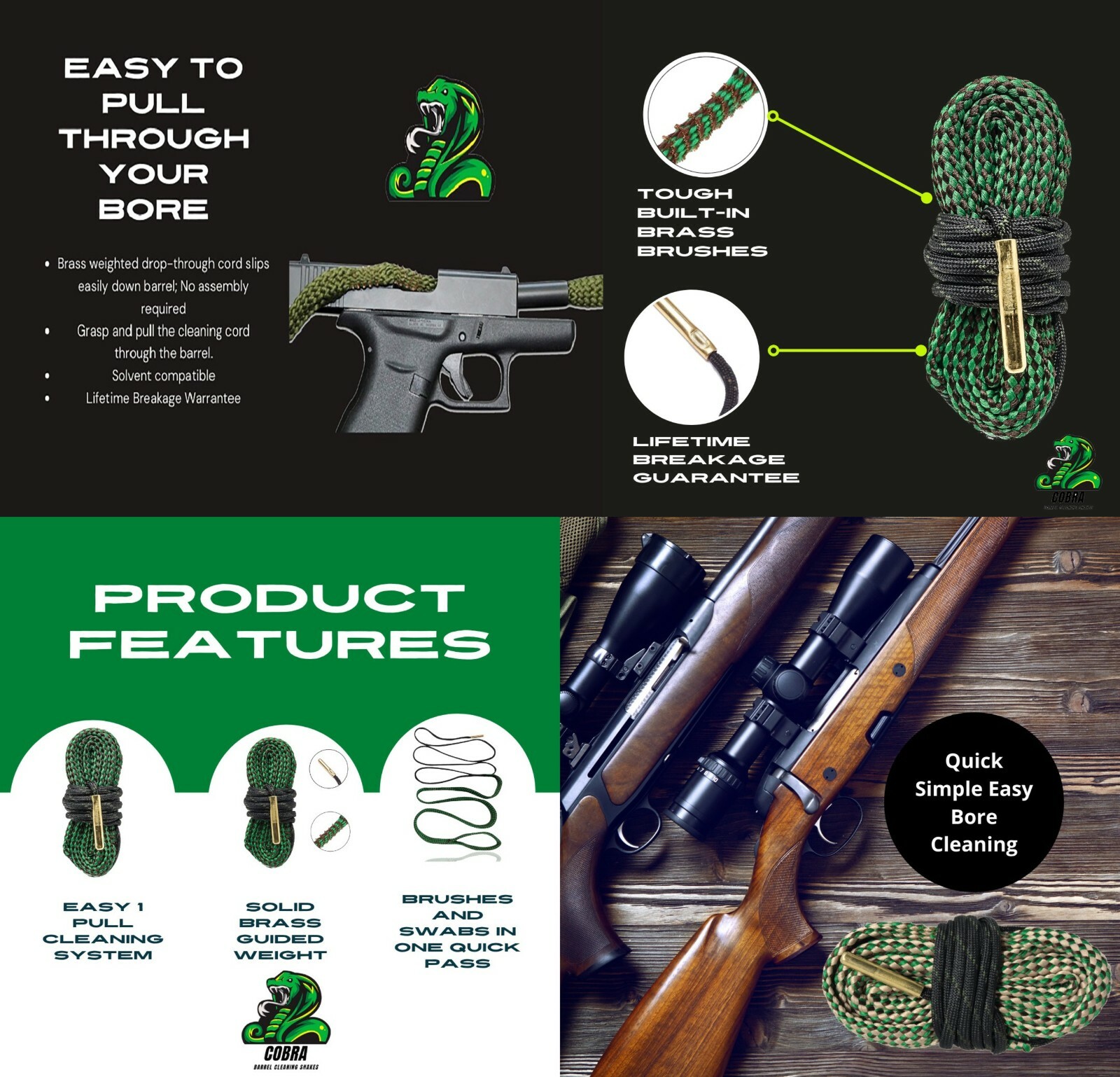 Quality Gun Cleaning Bore Ropes - Lifetime Breakage Warranty - By Cobra ...