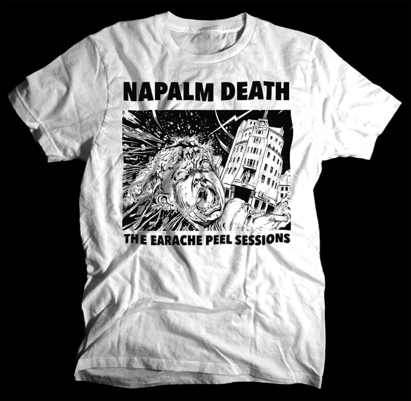 EARACHE NAPALM DEATH Tシャツ Napalm Death The Earche Peel Sessi T shirt WHITE all sizes S-5XL