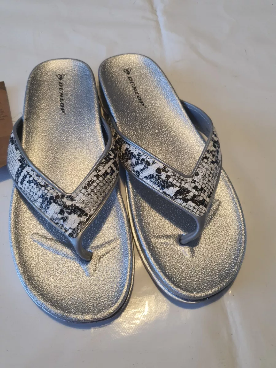 Dunlop silver 2025 flip flops