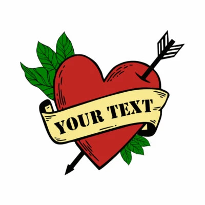 Maßgeschneiderter personalisierter Name Herzpfeil TEMPORÄRES TATTOO wasserdicht für immer Liebe