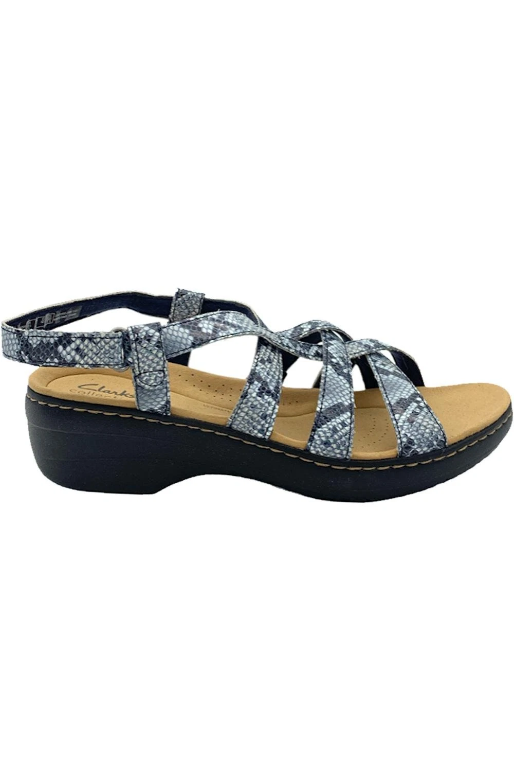 Sandali con cinturino Clarks collezione Merliah Navy Snake