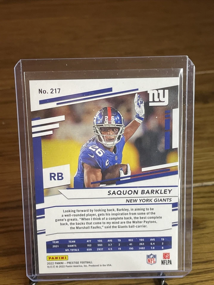 Saquon Barkley 2022 Panini Prestige Xtra Points # 217 Diamond New York Giants - Image 3 of 3