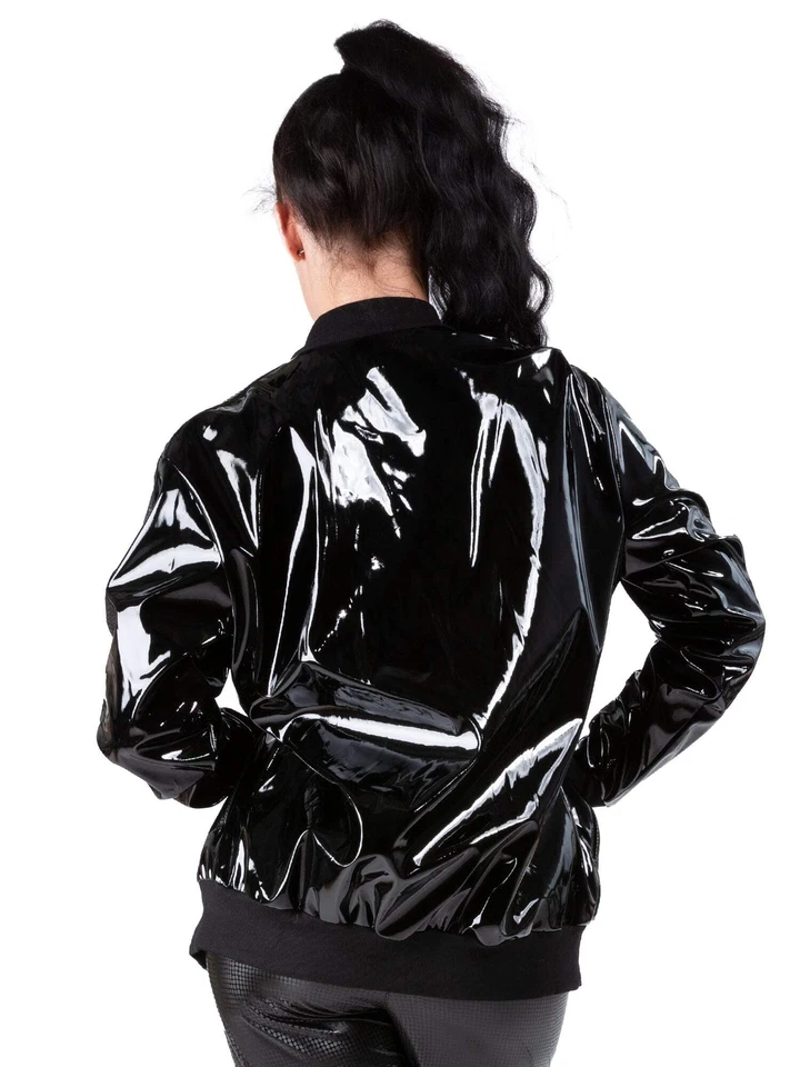 Honour PVC Jacket With Long Sleeves & Pattern Finish in Black - Image 4 of 4