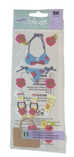 Tropical Bikini~Sandals~Bag~Drink~Touch of Jolee's Dimensional Scrapbook Sticker