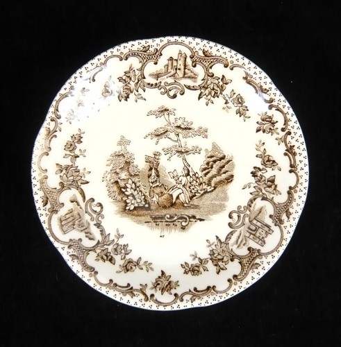 Set Of 6 Vintage Mason's Ironstone Brown 'Romantic' Saucers - Picture 5 of 6