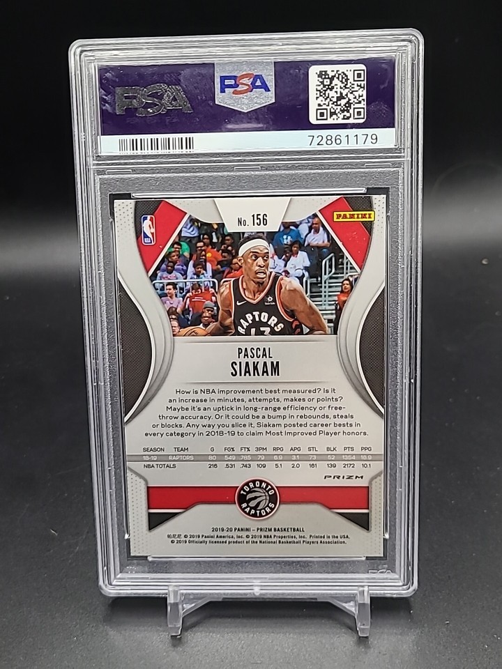 Pascal Siakam #156 PSA GRADED GEM MINT 10 Ruby Wave 2019 Panini Prizm ...