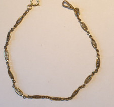 ANCIENNE CHAINE EN PLAQUE OR POUR MONTRE DE GOUSSET -  FILIGRANE - NAPOLEON III.