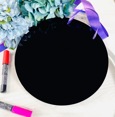 ONE Laser Cut BLACK Acrylic Disc w/ TWO HOLES for Hanging: 1/8 inch (3 mm) thick