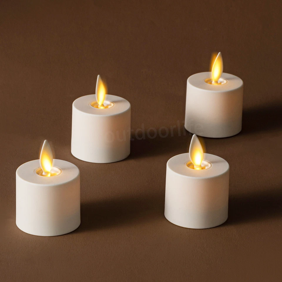 Juego de 6 velas de luz de té con mecha móvil sin llama Luminara con luces de té remotas Foto 4 de 4