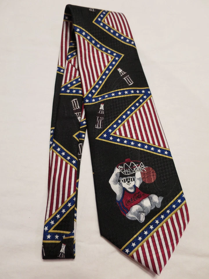 全新 复古 领带 可口可乐 北极熊 打篮球 男式 领带 — 第 4/4 张图片