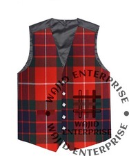 Fraser Red Modern tartan VEST Formal 5 Buttons Scottish Wedding Kilt WAISTCOAT