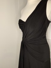 Stunning Designer Black Ruched One Shoulder Evening Cocktail Dress UK 12 Medium