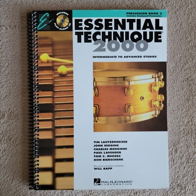Essential Technique 2000 Percussion Drum BOOK 3 and 2 CD Play Along Discs NEW