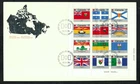 Canada #832a, 1979 17¢ Provincial Flags Pane LR Inscription, C.P.O. FDC VF