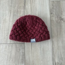 North Face One Size Red Wool Blend Knit Beanie