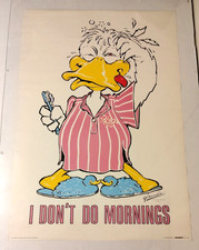 I Don't Do Mornings 1988 Poster 26.5x39" Rolled Unused VF Girardin Zzz Top Funny