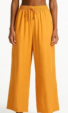 Coolibar Women's Petra Wide Leg Pants Orange Sz Large UPF 50+