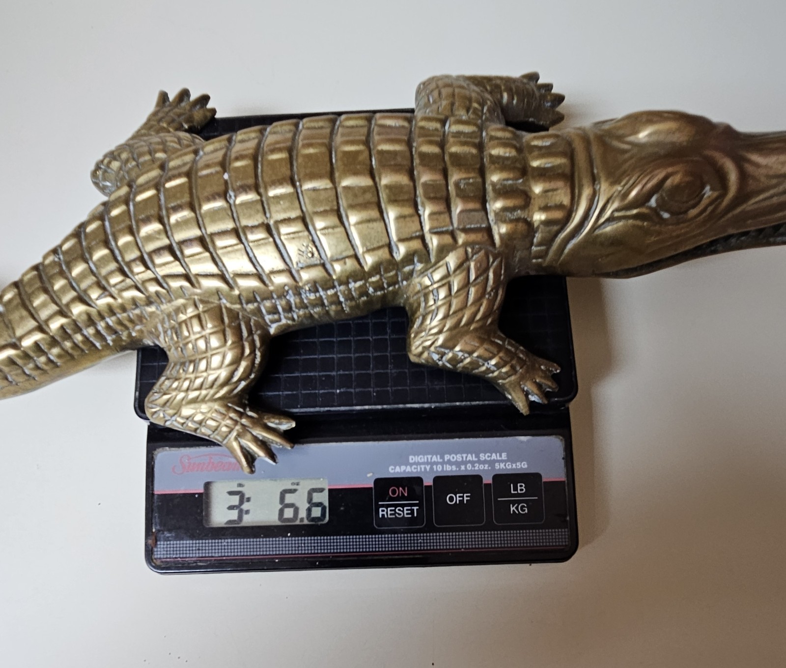 Vtg Solid Brass Alligator Crocodile Sculpture Figurine Mid Century Modern RARE