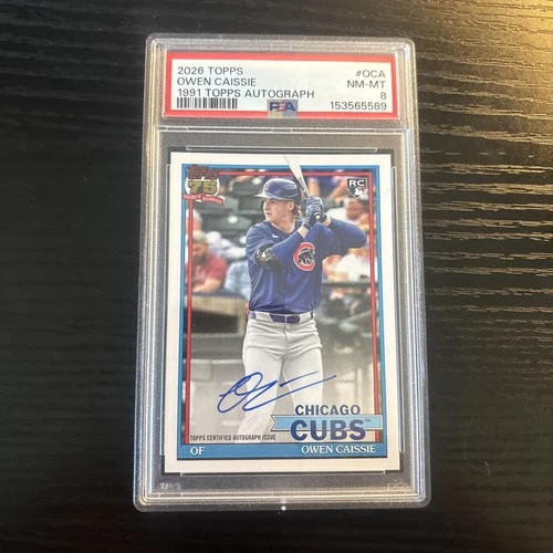 2026 Topps Series 1 Owen Caissie 1991 Topps Baseball Autographs (PSA 10)