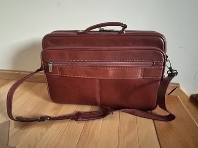 Rich Cognac MEDICI FIRENZE Italian Leather Briefcase Laptop Executive AttacheBag