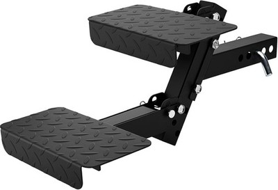 Hitch Step with Two Folding Steps for 2'' Hitch Receiver, 12'' W with 4 Positio