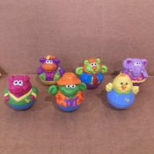 Vintage 6-Pc Hasbro Playskool Weebles Wobble Turtle Duck Elephant Lion Pig 3