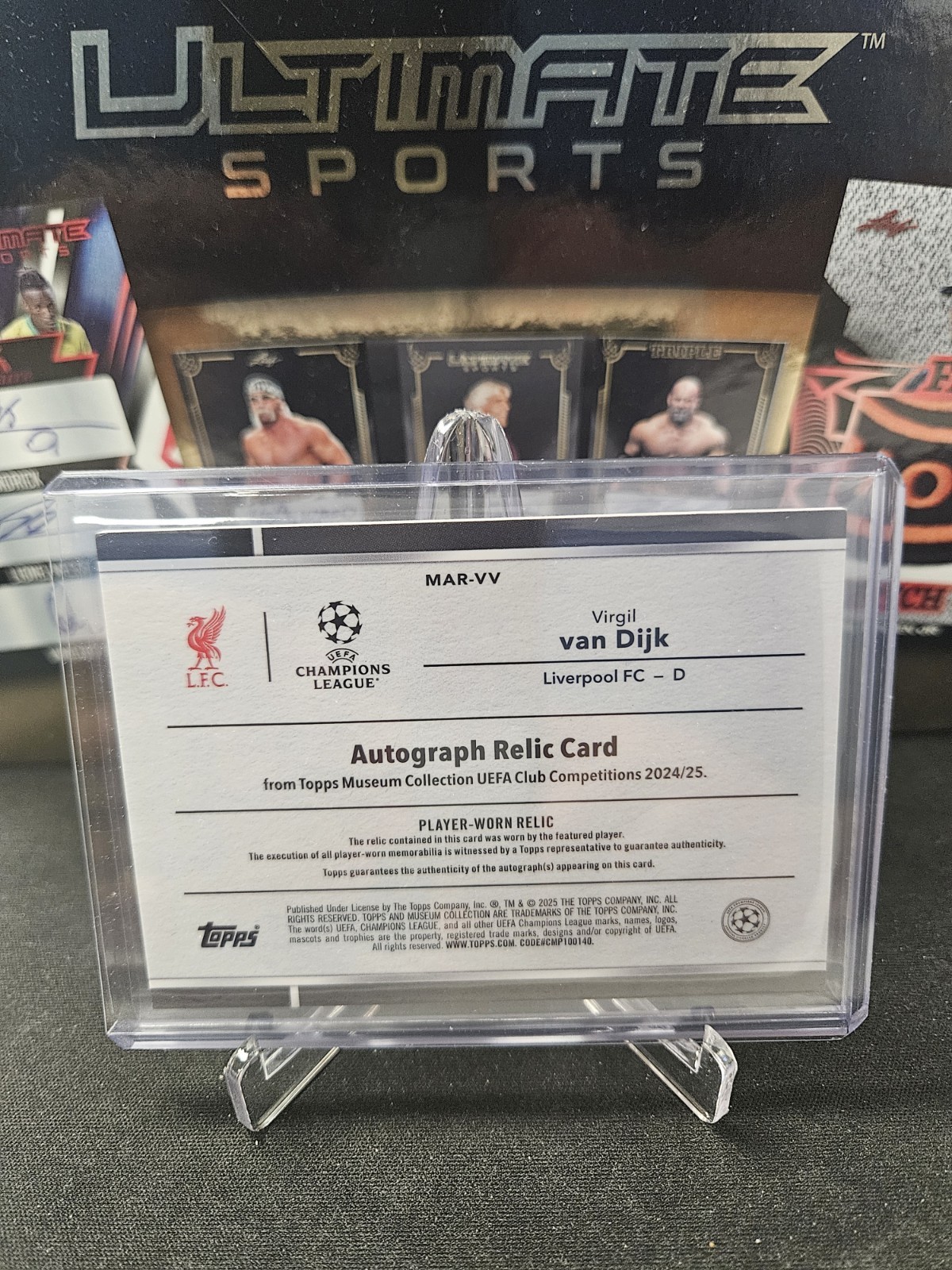 Topps Museum Autograph Relics Virgil van Dijk #MAR-VVD Liverpool UEFA /150 view 2