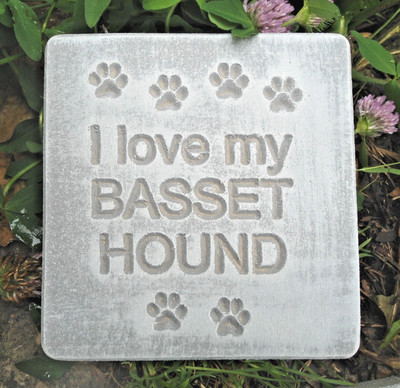 Basset hound mold plastic dog concrete cement plaster mould  6'' x 5.5'' x 3/4''