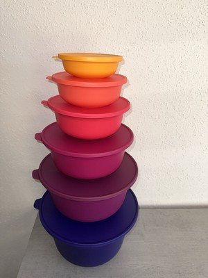 Tupperware Aloha Set (6) 450 ml, 1L, 2L, 4L, 7,5L, 12L lila Pink Beere bunt 