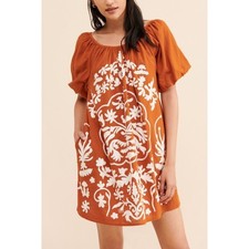 Free People Foina Embroidered Mini Dress in Size XS