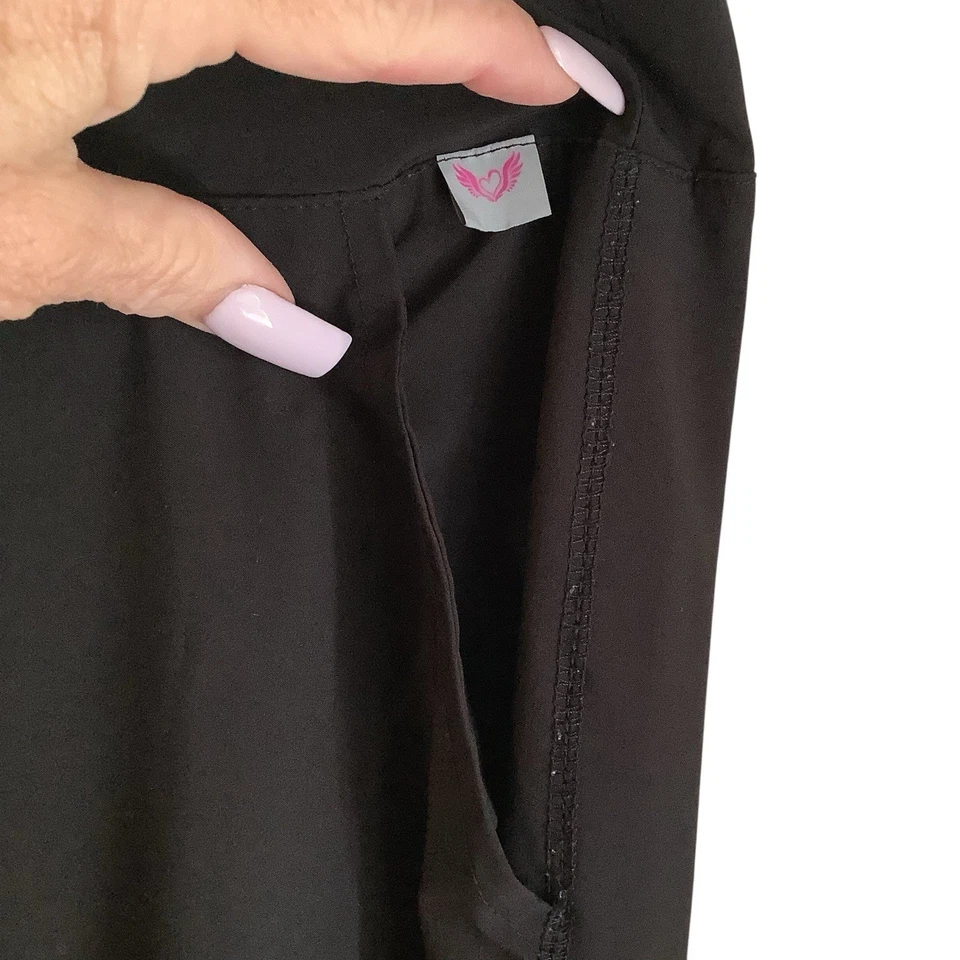 Pantalones negros elásticos Smitten Uniform con cordón rosa detalles talla MP Foto 2 de 4