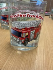 Vintage 1996 Hess Fire Truck Bank Glass Collectible Tumbler Lowball 1/2 Glass