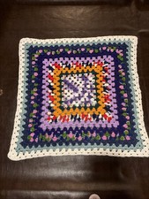 Vintage Handmade Crocheted Baby Blanket Stroller Crib Car Seat 26 Square