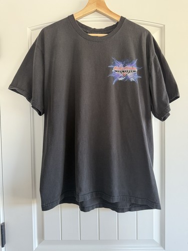 Harley-Davidson, Vintage 90s Harley Davidson Cafe Las Vegas Lightning Eagle T-Shirt Black L