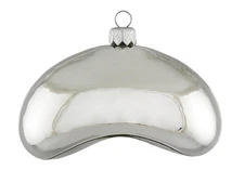 CHICAGO SILVER BEAN LANDMARK EUROPEAN BLOWN GLASS CHRISTMAS ORNAMENT