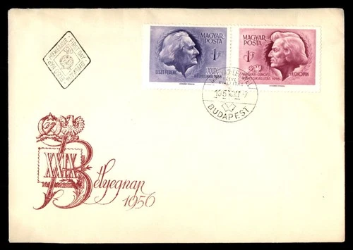 Mayfairstamps Hungary FDC 1956 Fr Chopin and Liszt Ferenc First Day Cover aaw_45