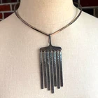 Vintage Hans Hansen Denmark MCM Sterling Silver Neck Ring and Pendant