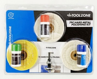 Toolzone Hartmetall-Polierset 7-teilig mit Scheiben und Compounds - Toolzone Kdpdr