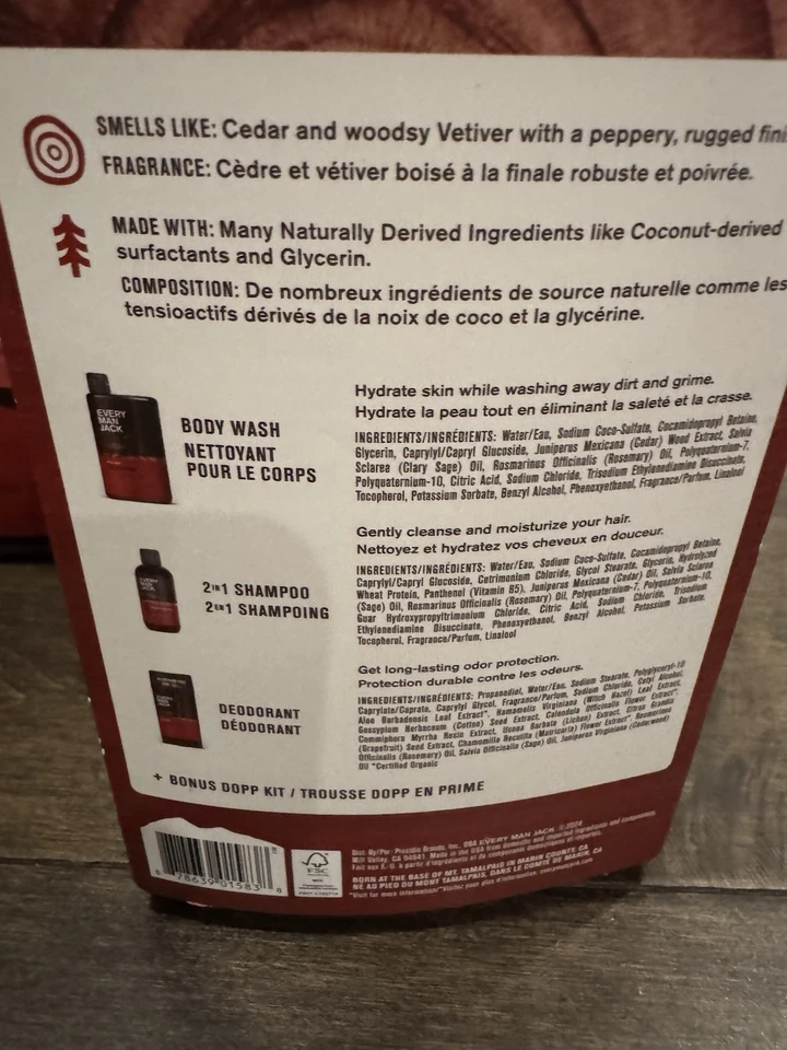 2X Every Man Jack Gift Set Cedarwood 4PCS 2in1 Shampoo, Body Wash, & Deodorant - Image 4 of 4