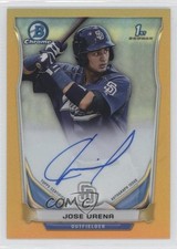 2014 Bowman Chrome Prospect Gold Refractor 30/50 Jose Urena #BCAP-JU Auto 1b8