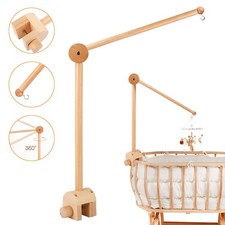Mobile Halterung Holz für Babybett Höhenverstellbarer 360° Drehbar Mobile Halter