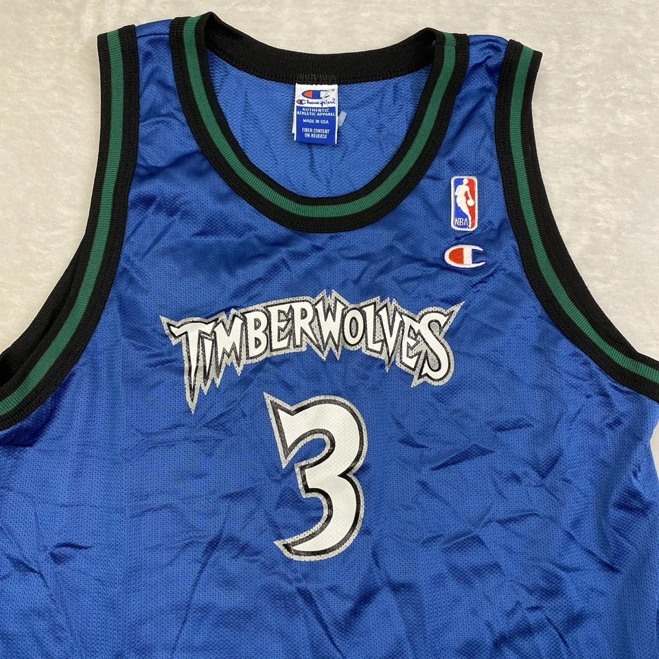 Camiseta de colección campeón Stephon Marbury #3 Timberwolves juvenil XL 90s NBA USADA EN EXCELENTE ESTADO Foto 2 de 4