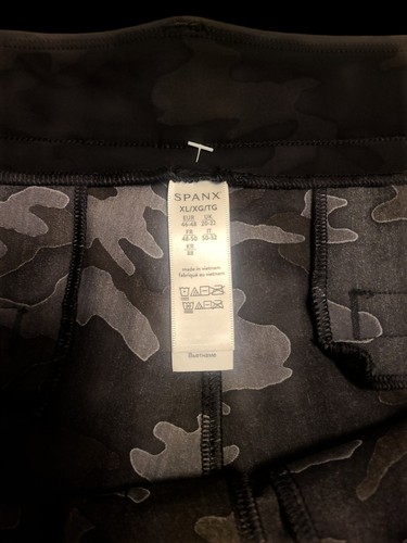 SPANX Womens Sunshine Shorts 6" Inseam Black Camo UPF 50+ Pull On Size XL NWT - Picture 8 of 11