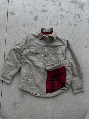 #ad #ad Craftsman Fleece Lined Work Jacket Snap Button Tan Canvas Men’s Size M $27.99