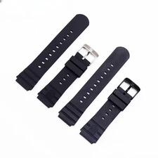Rubber Watch Strap for Luminox 0200 3901 7050 21mm Black Band with Steel Buckle
